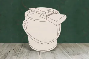 Paint pot with etched detail wooden craft blank - plywood