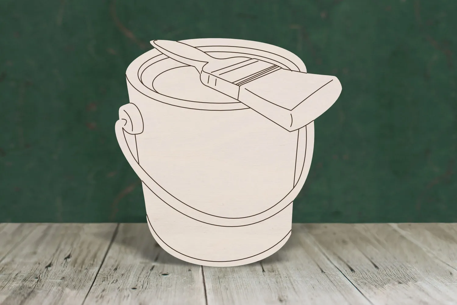 Paint pot with etched detail wooden craft blank - plywood