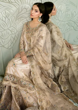 Pakistani Bridal Dress in Gold Color for Wedding  #J5148