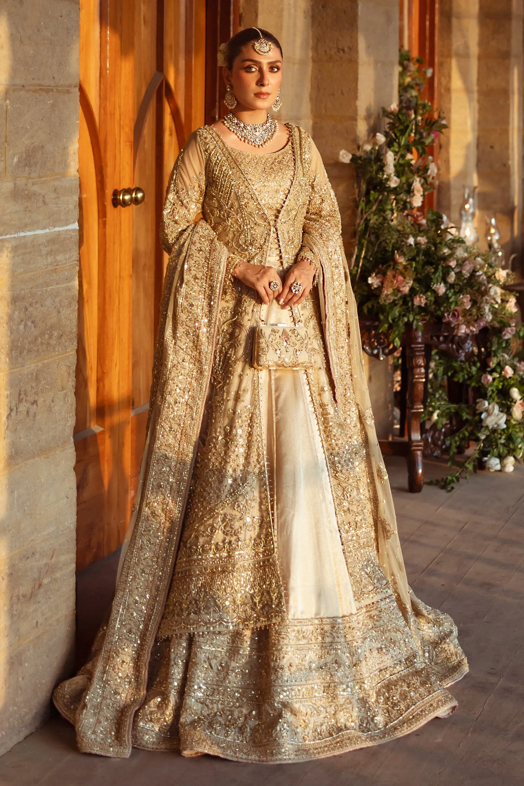 Pakistani Bridal Dress in Lehenga Choli Jacket Style