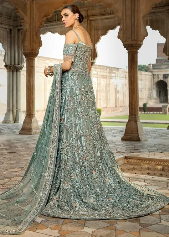 Pakistani Bridal Turquoise Lehnga for Wedding #J5182