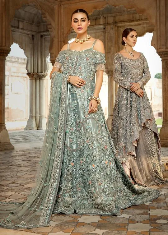 Pakistani Bridal Turquoise Lehnga for Wedding #J5182