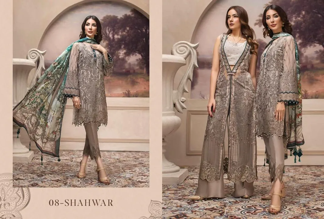 Pakistani Festive Wear Latest Gray with Multi Touch Chiffon 2019  # C1927