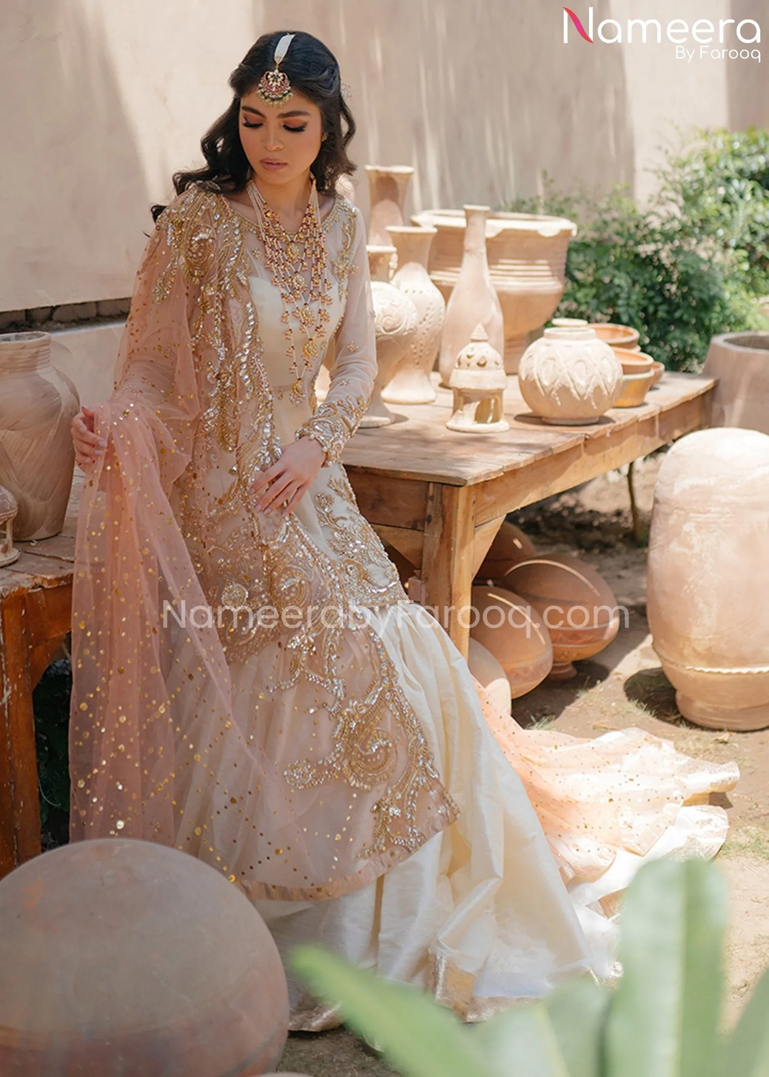 Pakistani Traditional Bridal Gharara Dress 2021 #BS513