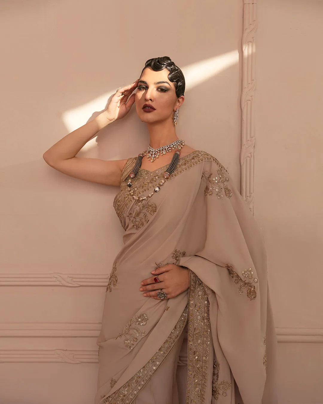 Pakistani Wedding Dress in Embellished Saree Style