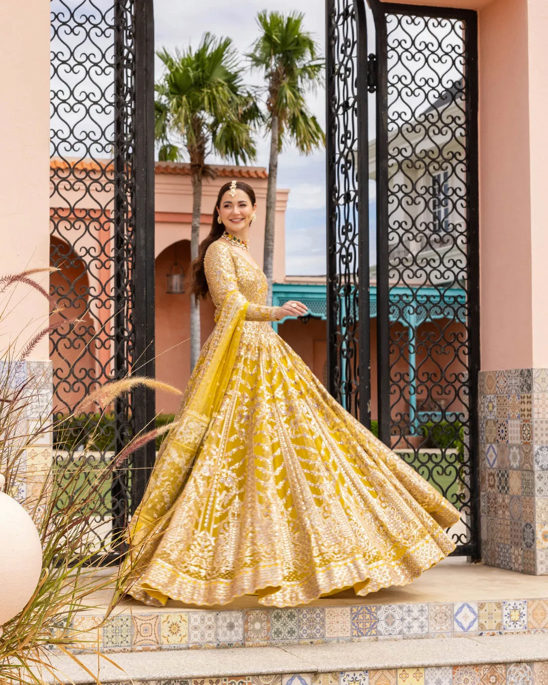 Pakistani Wedding Dress in Traditional Pishwas Style