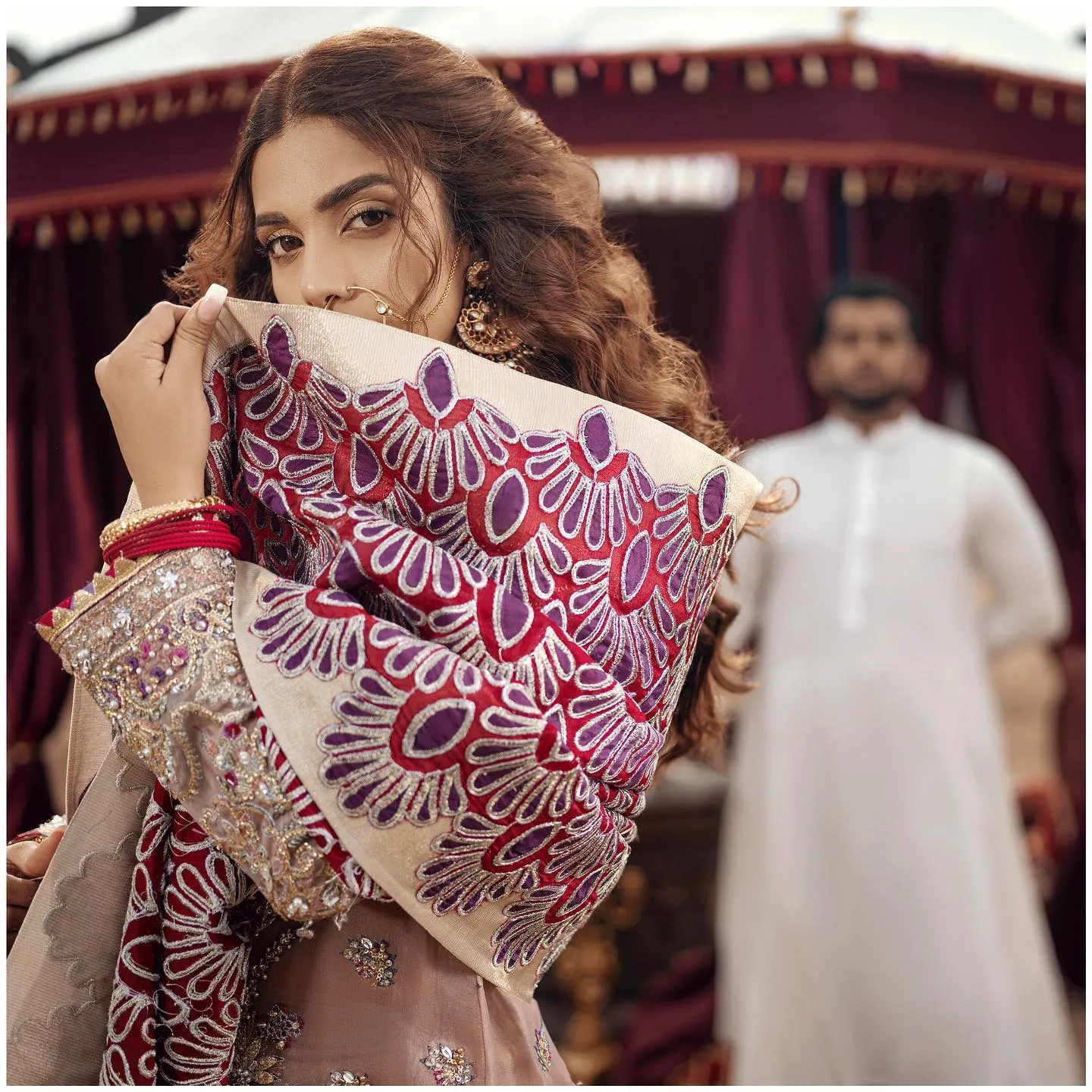 Pakistani Wedding Long Kameez with Sharara Dress #PS860