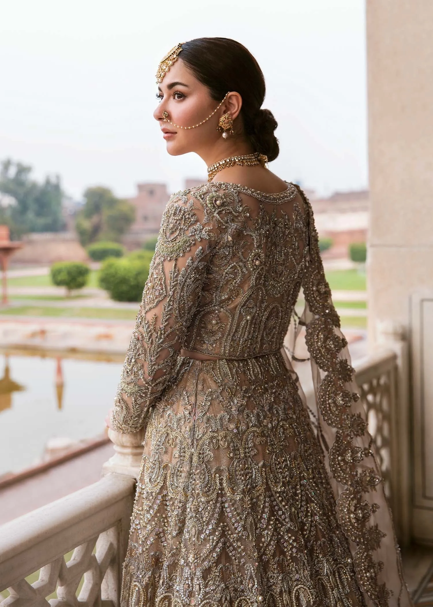 Peach Lehenga Choli Dupatta Pakistani Bridal Dress