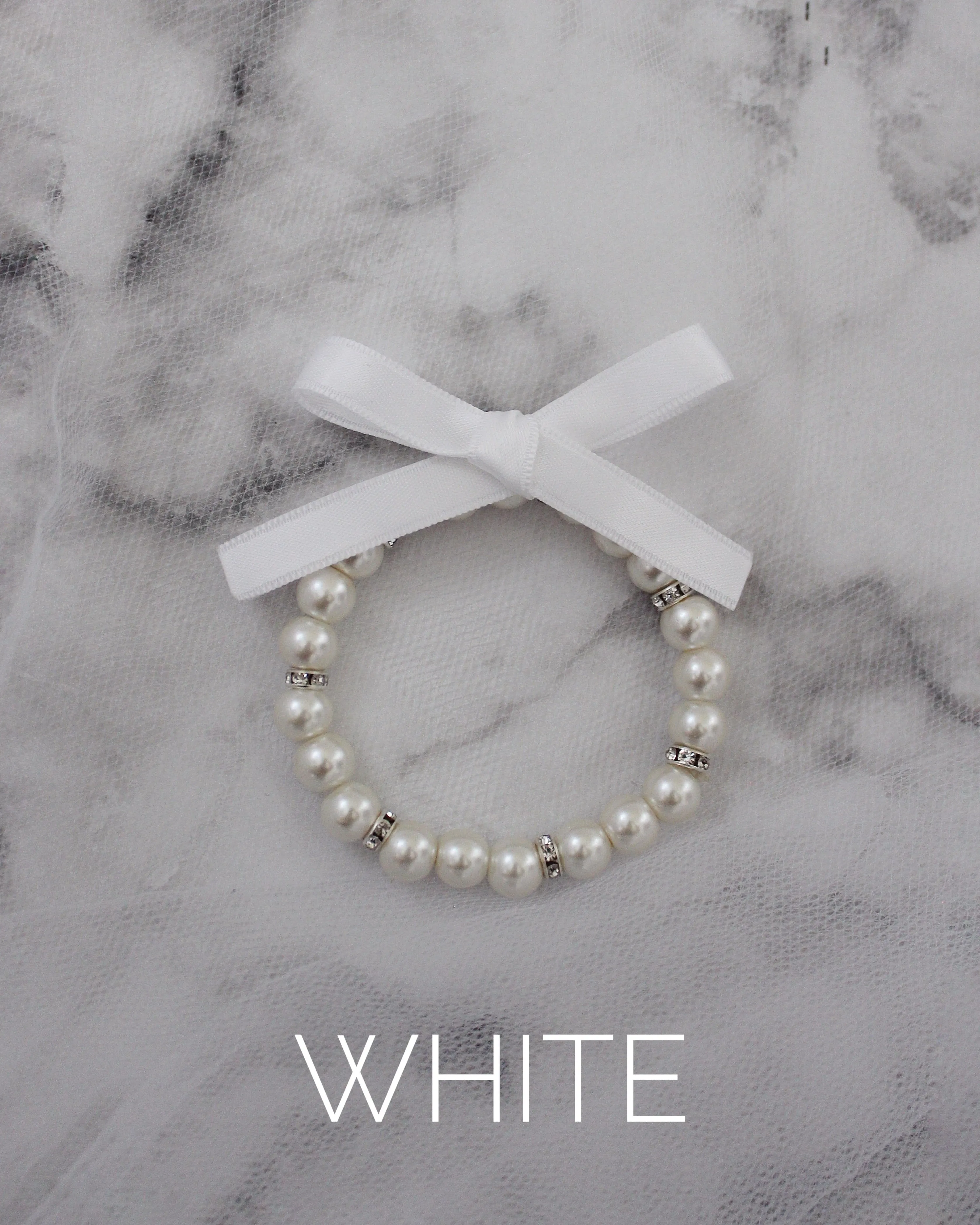 Pearls Bracelet with Satin Bow