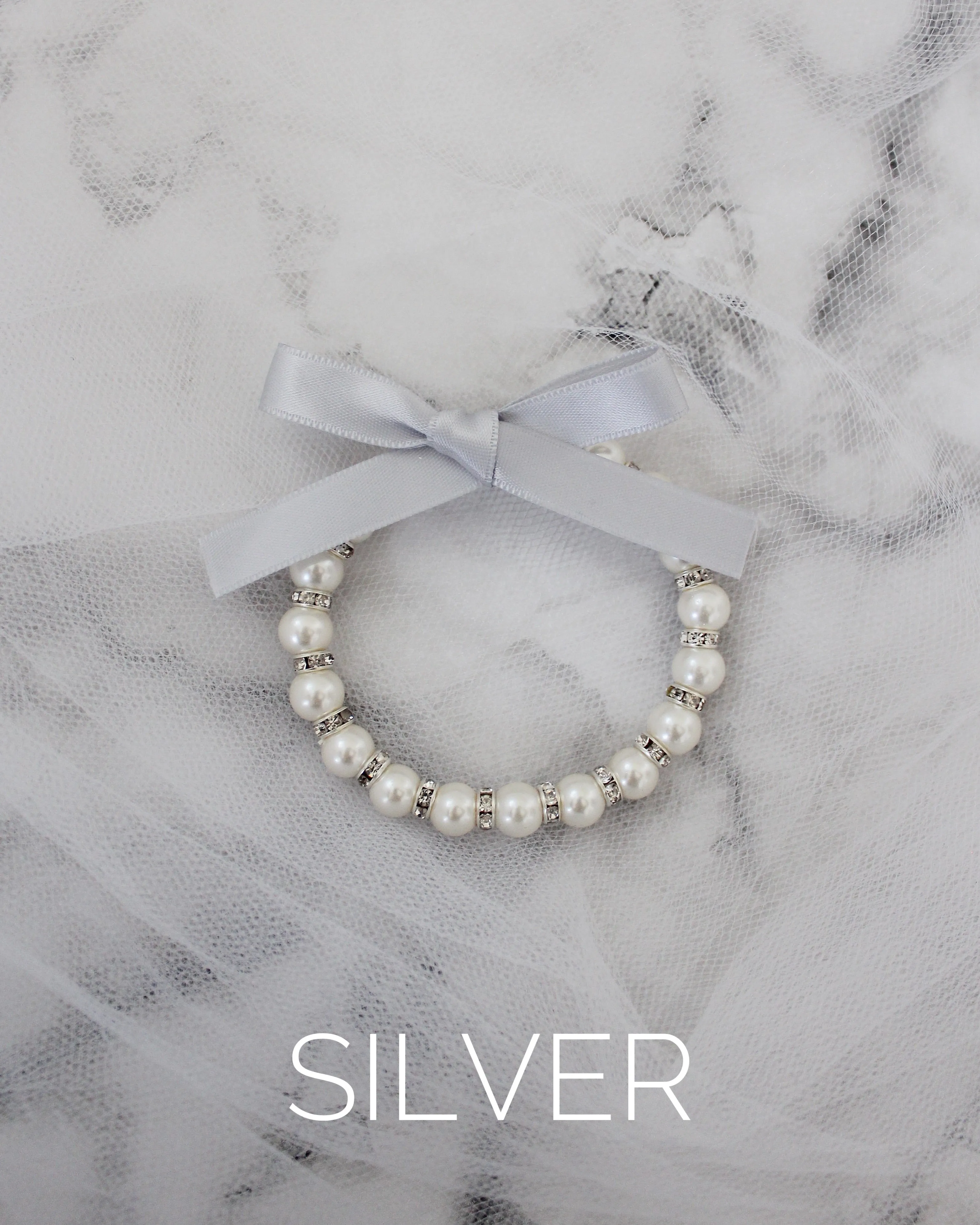 Pearls Bracelet with Satin Bow