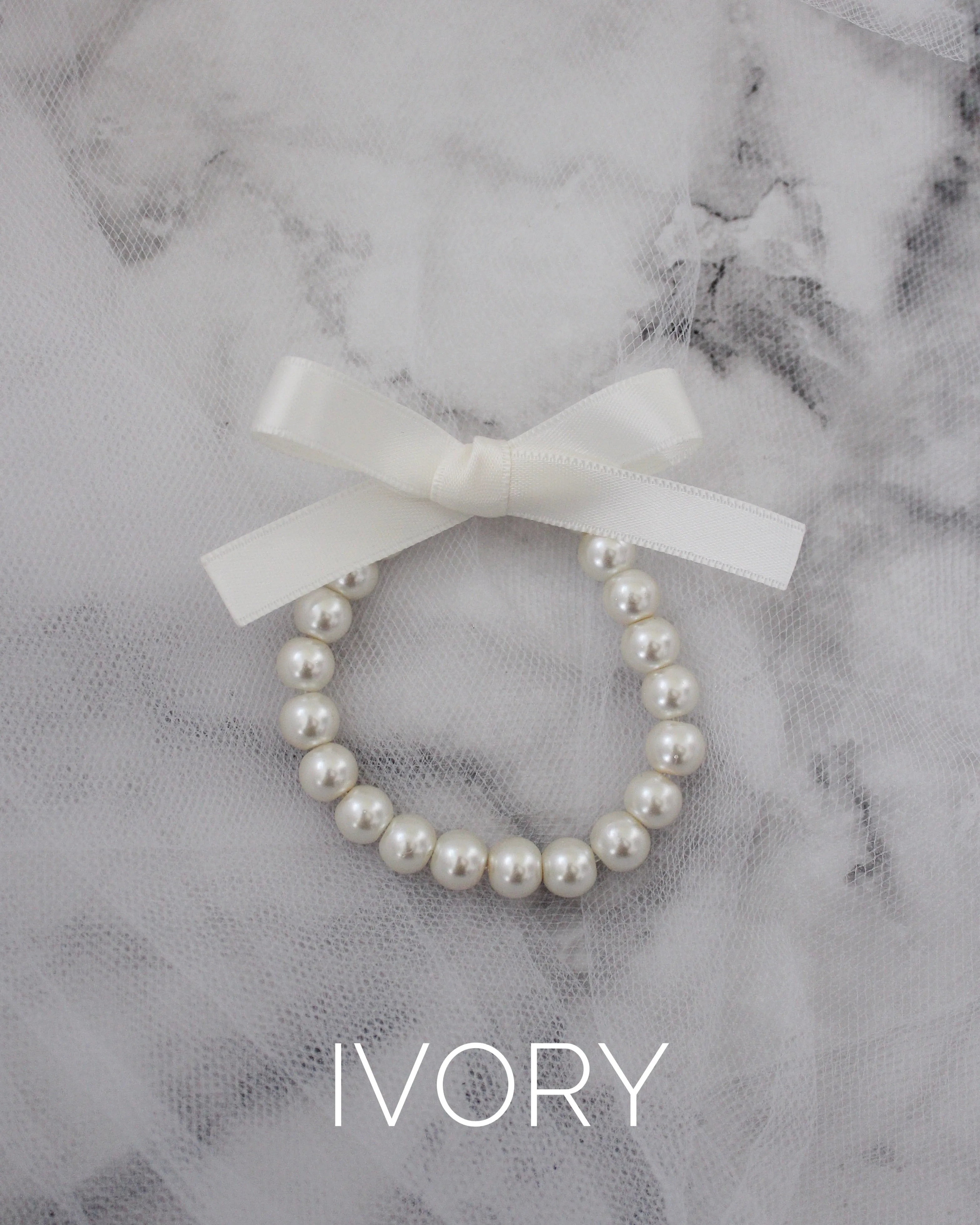 Pearls Bracelet with Satin Bow