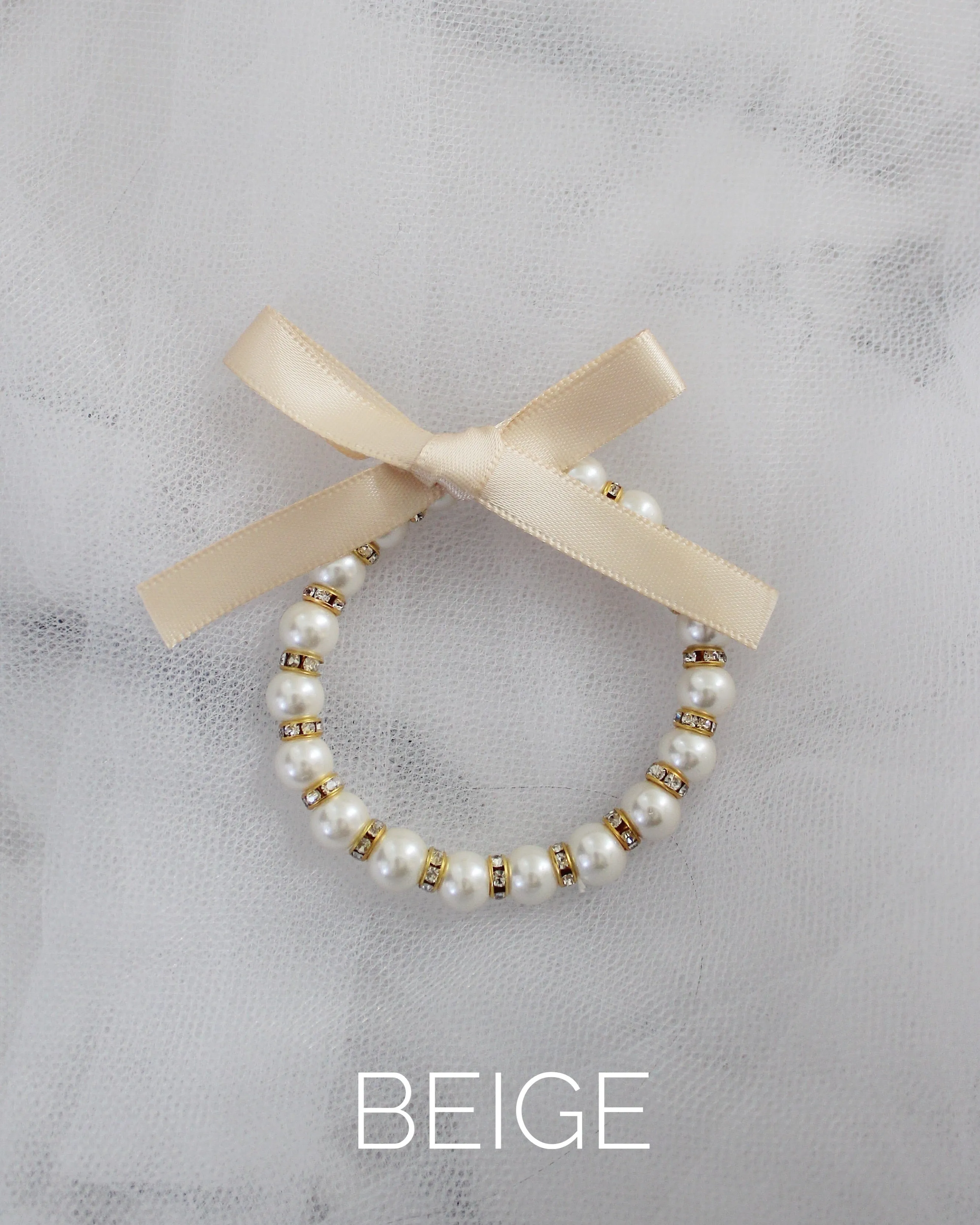 Pearls Bracelet with Satin Bow