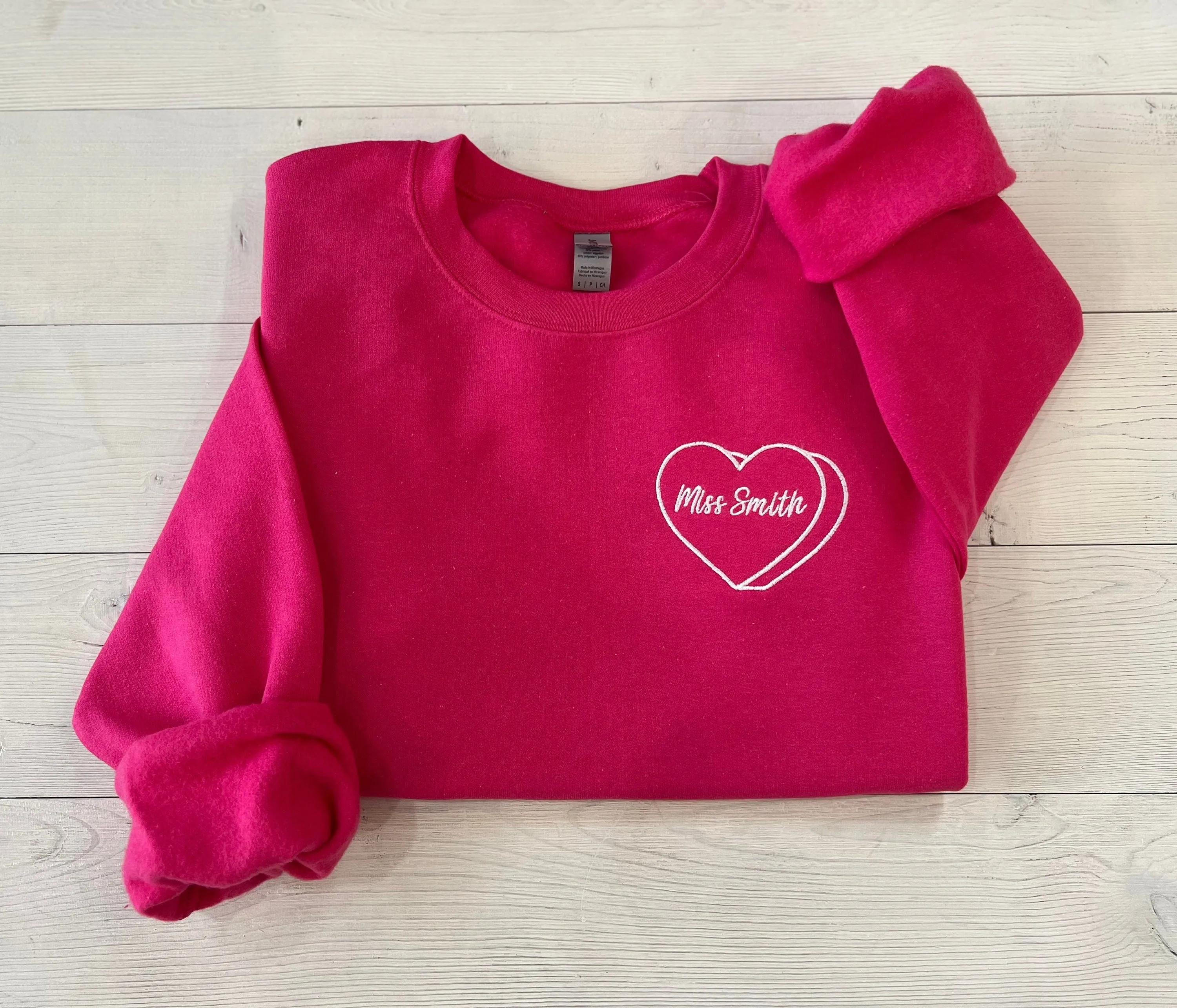 Personalized Embroidered Valentines Day Gift for Teacher Shirt