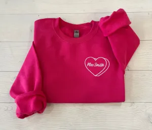 Personalized Embroidered Valentines Day Gift for Teacher Shirt