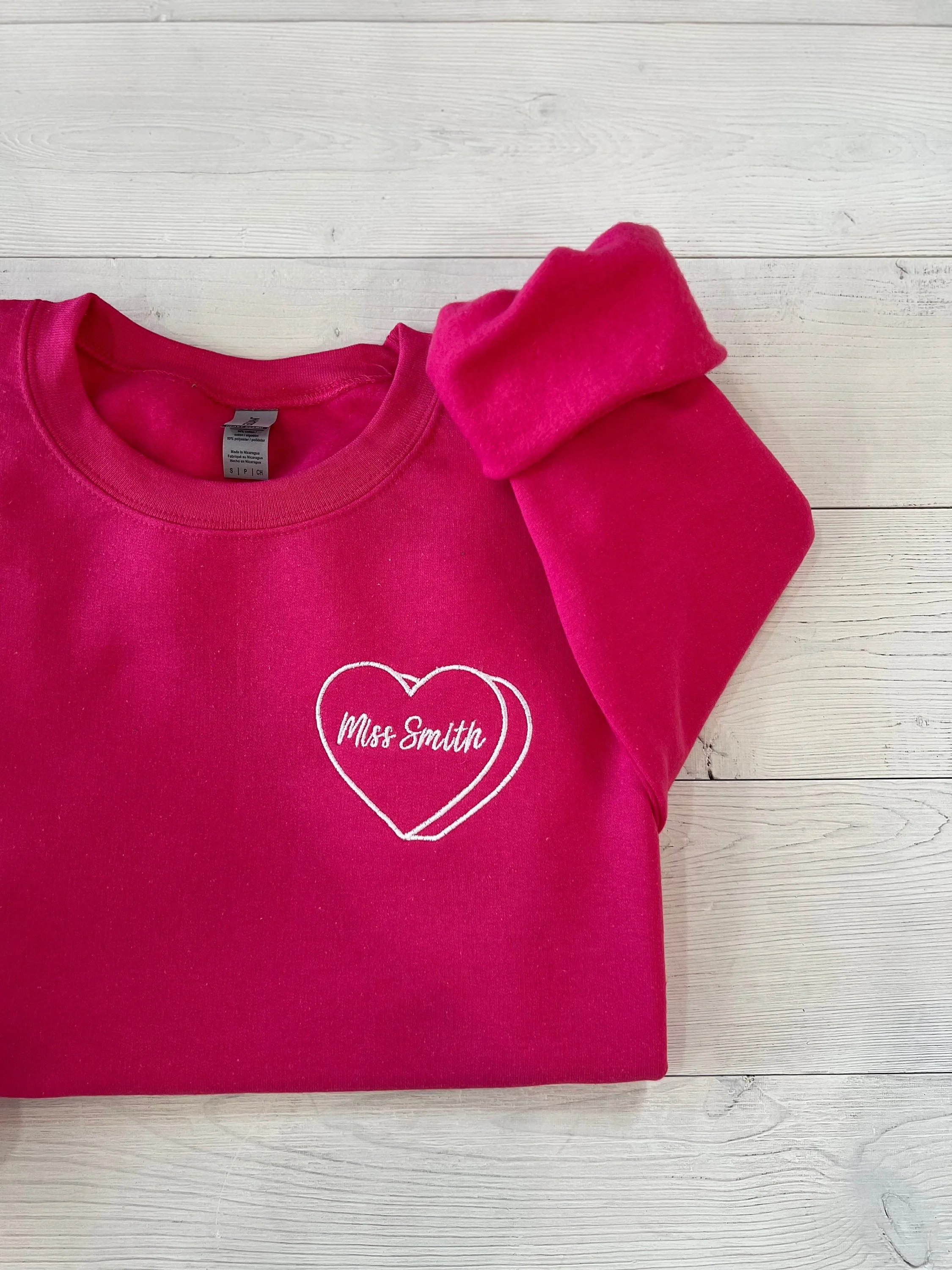 Personalized Embroidered Valentines Day Gift for Teacher Shirt