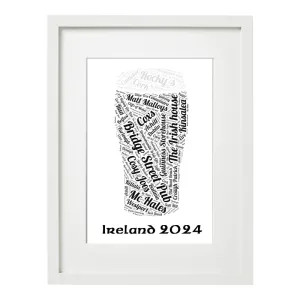 Pint Word Art Frame - Personalised Gift