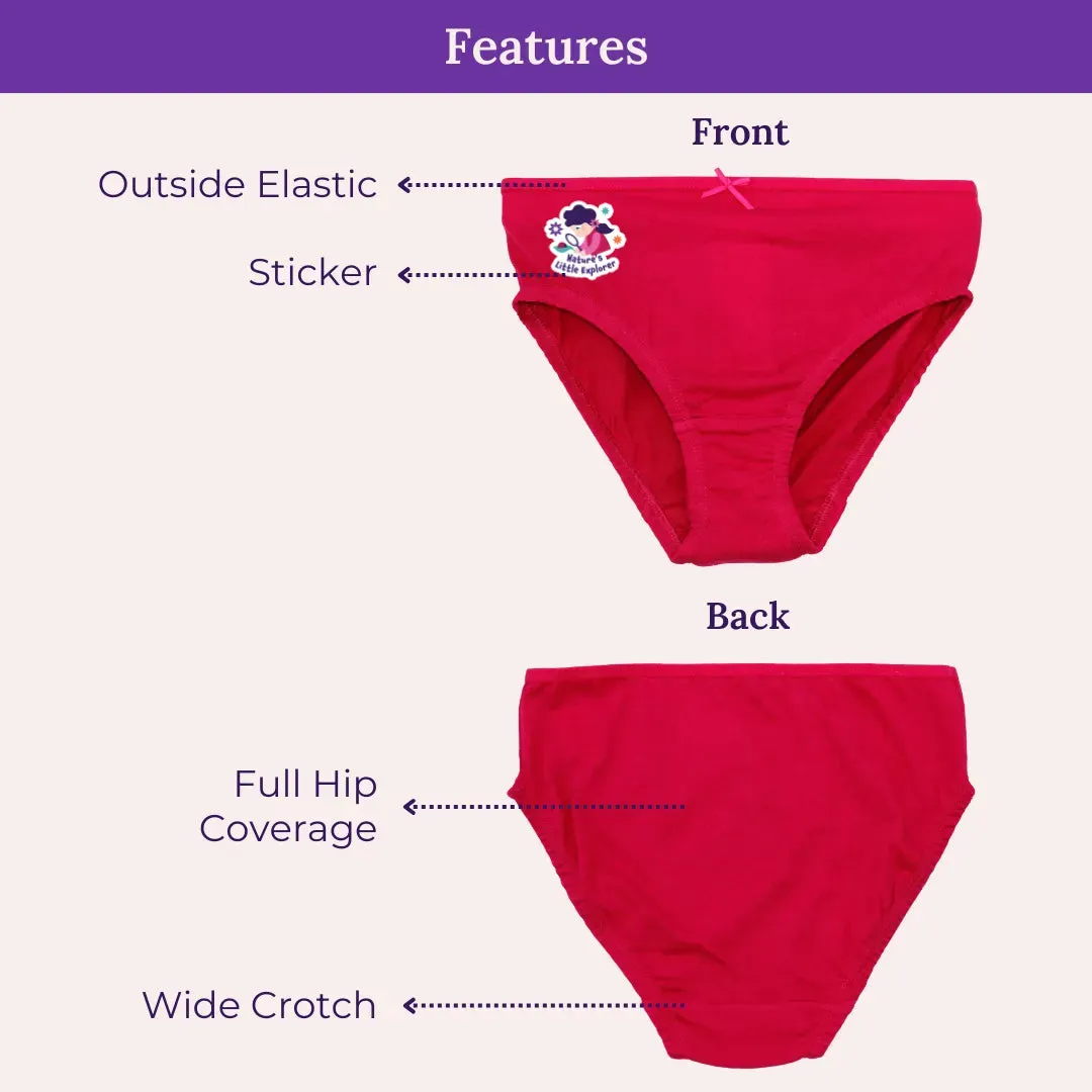 Power Of Choice Girl's Knickers | Free DIY Iron On Stickers | Soft Elastic At Waist | Full Hip Coverage | 7 Pack