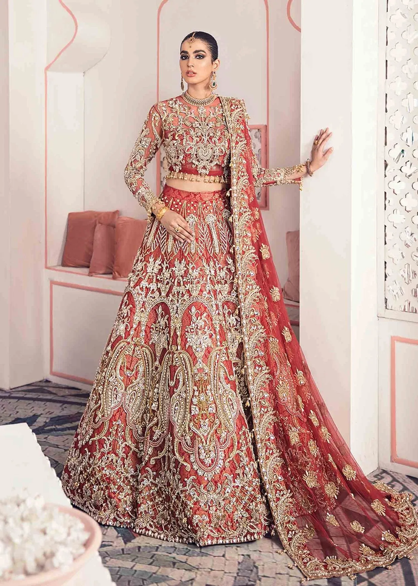 Premium Pakistani Adorn Bridal Lehenga UK #BN194
