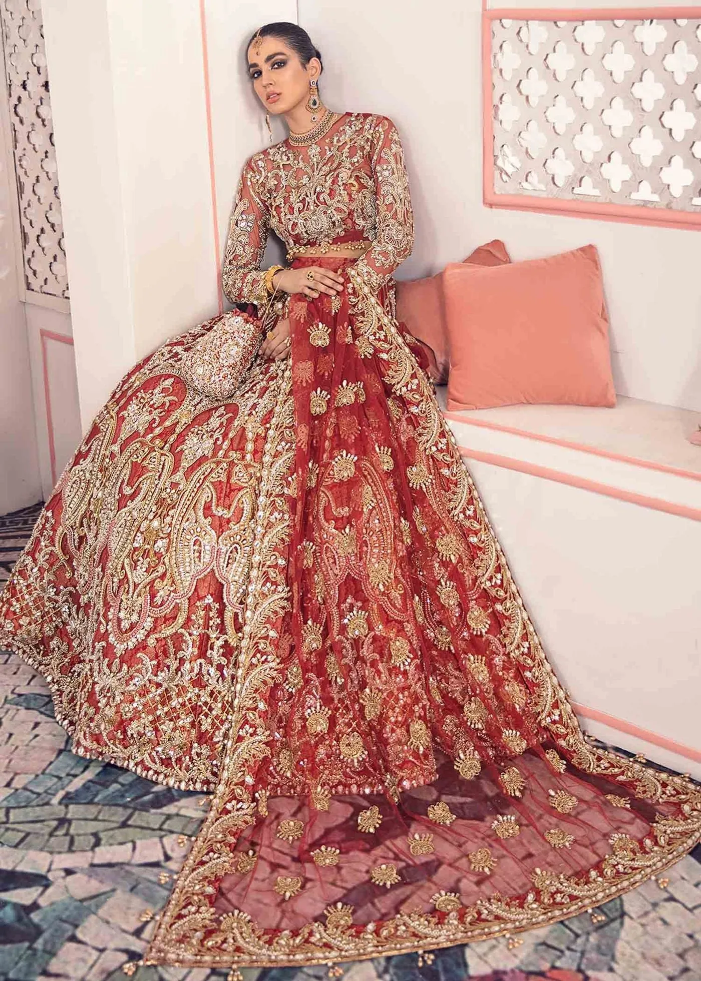 Premium Pakistani Adorn Bridal Lehenga UK #BN194