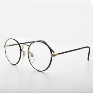Preppy Round Clear Glass Lens Vintage Glasses - Alex