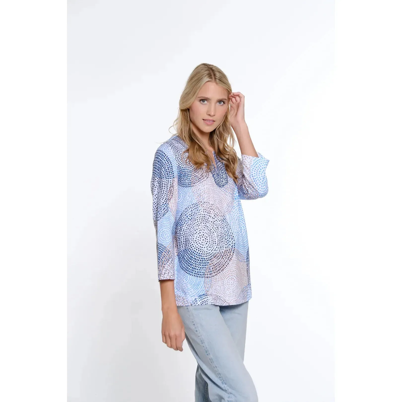 Print Notch Slub Knit