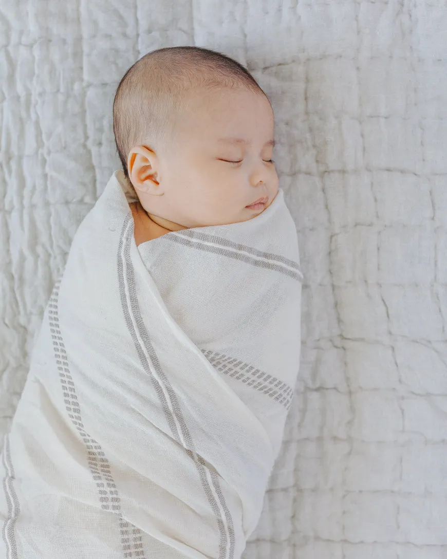 Pure Elegance: Handwoven Cotton Baby Swaddle