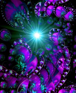 Purple Abstract Art Print, Third Eye Wall Decor "Worlds Within Worlds"