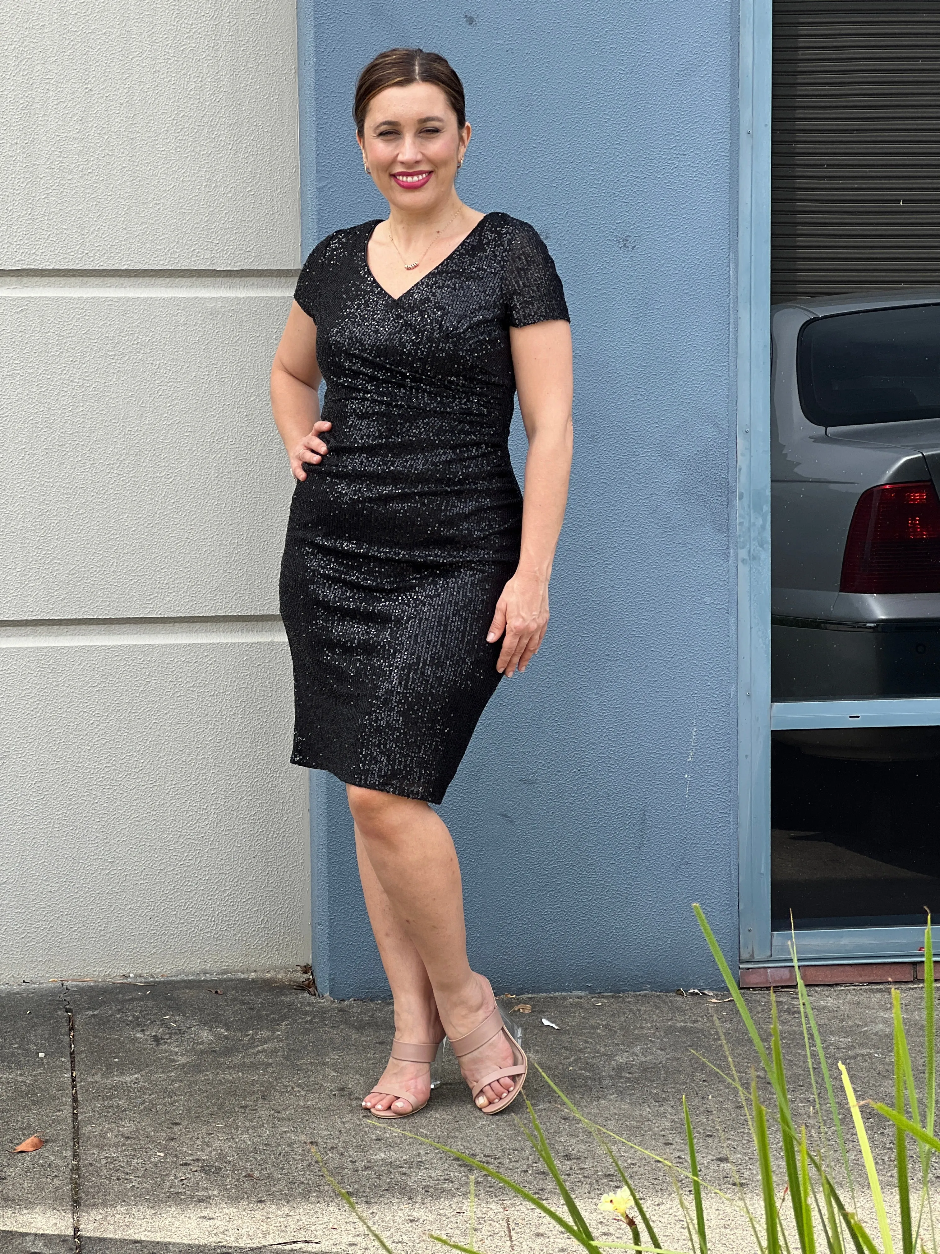 Quartez Black Sequin Dress