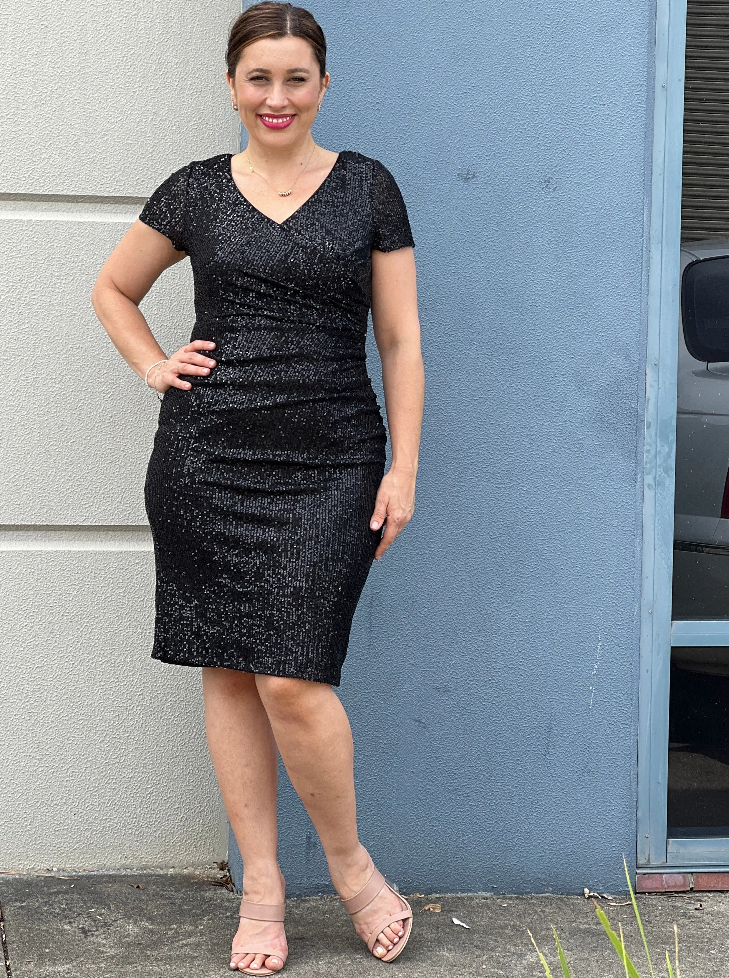 Quartez Black Sequin Dress