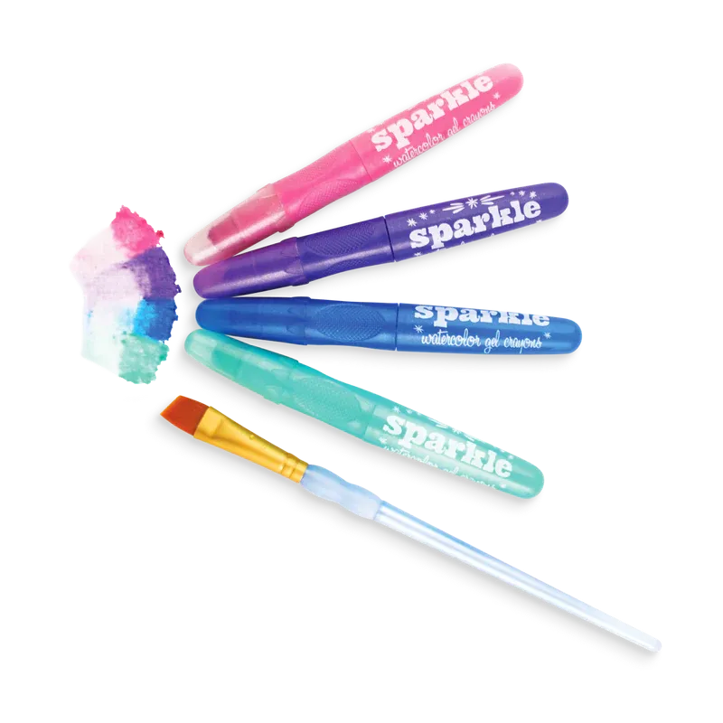Rainbow Sparkle Metallic Watercolor Gel Crayons - Set of 12
