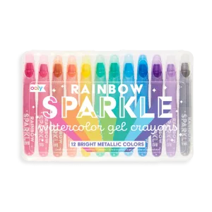 Rainbow Sparkle Metallic Watercolor Gel Crayons - Set of 12