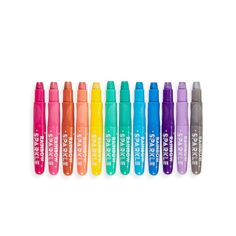 Rainbow Sparkle Metallic Watercolor Gel Crayons - Set of 12