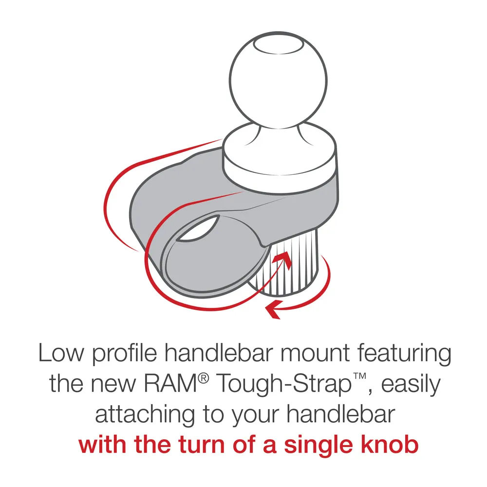 RAM® Quick-Grip™ XL Phone Mount with RAM® Tough-Strap™ Handlebar Base (RAP-B-460-A-PD4U)