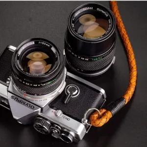 Real Leather Braided Walnut  Camera Strap