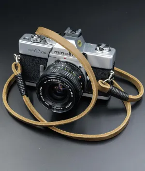 Real Pull-Up  Waxed Leather Camera Strap - Olive Green 10mm