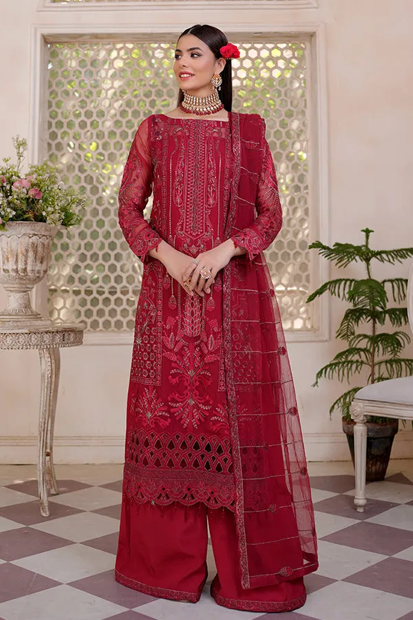 Red Pakistani Embroidered Salwar Kameez with Dupatta