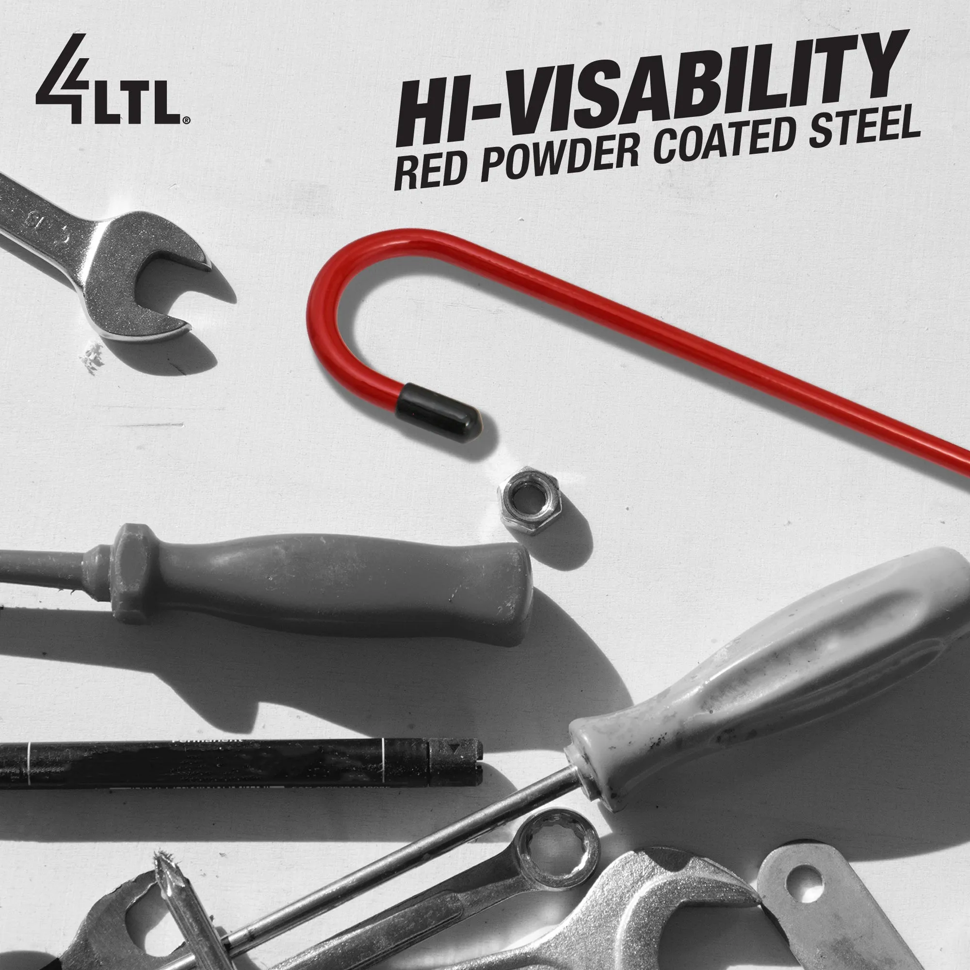 Red Powder-Coated Brake Caliper Hanger Hooks - Pack of 8