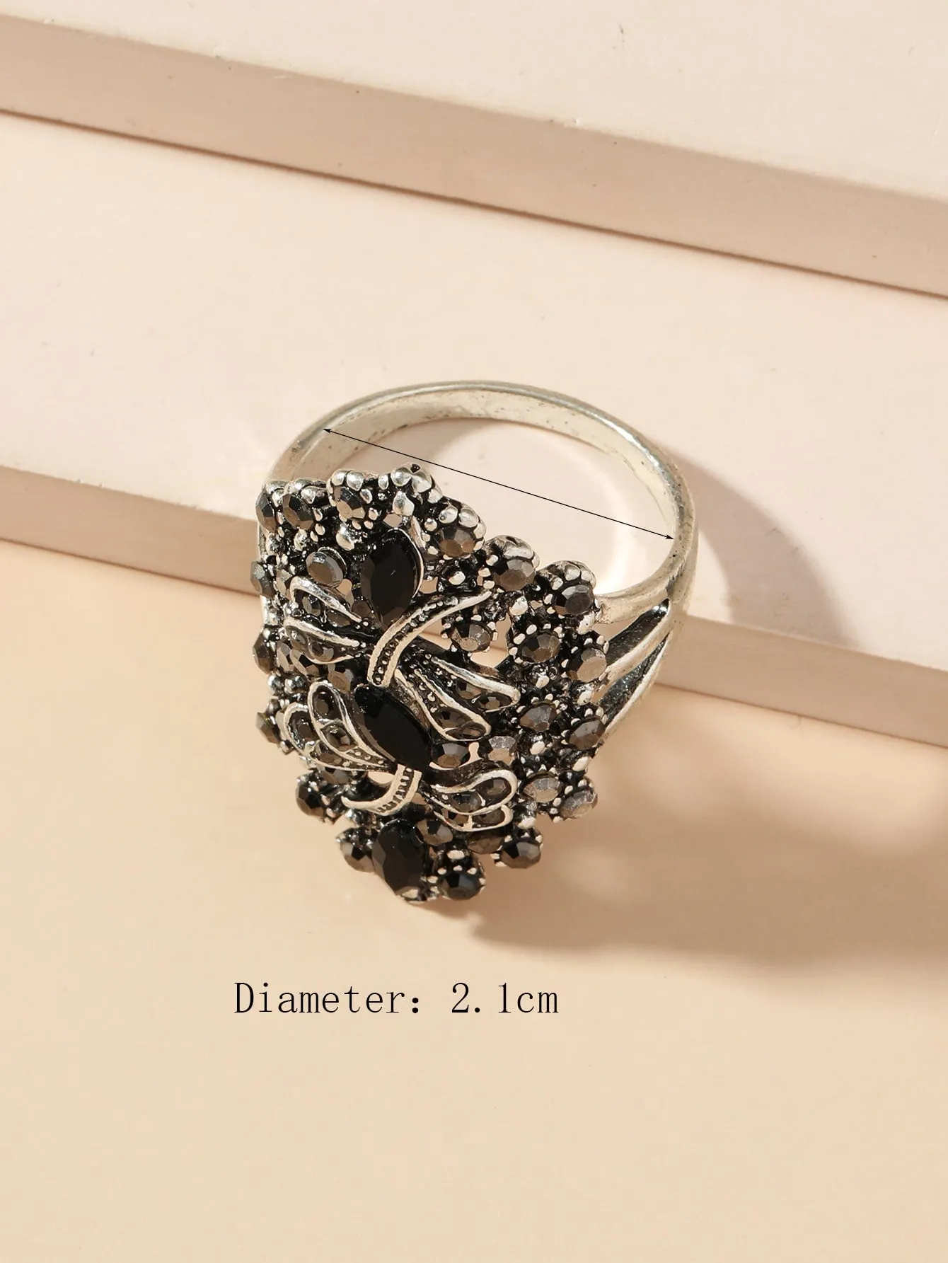 Rhinestone Dragonfly Decor Ring- FD ⚡