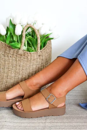 Rhodes Buckle Strap Sandal • Tan