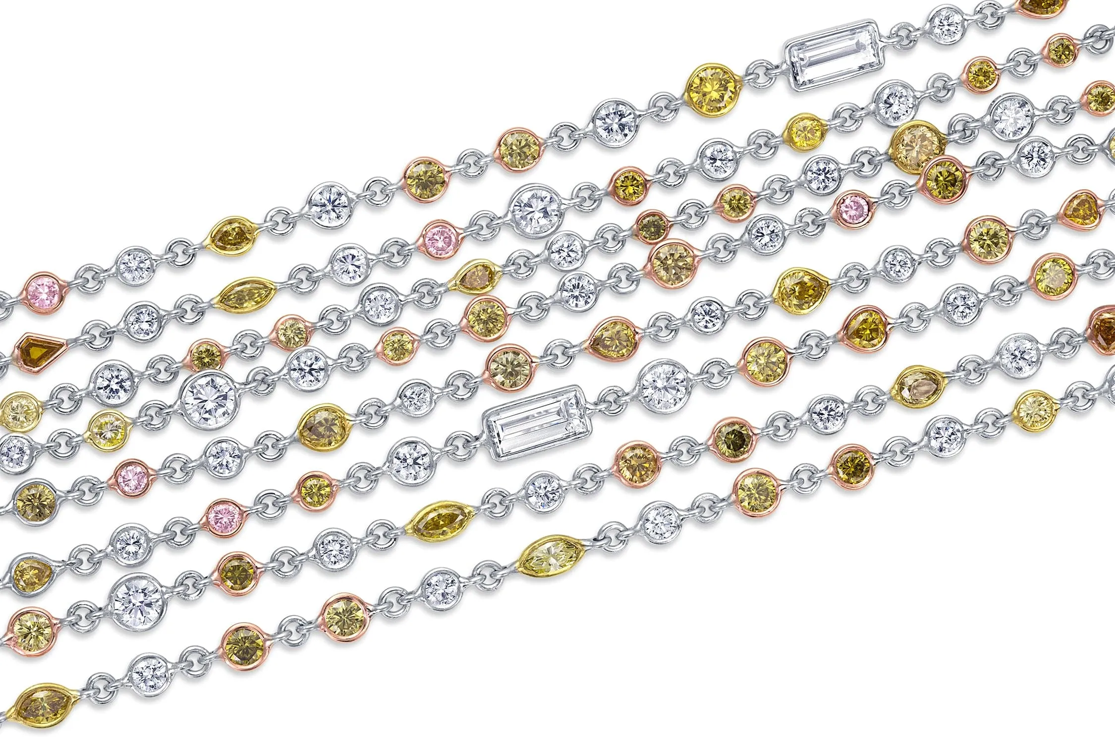Rivière 28.38 ctw Natural Color Diamond Bracelet