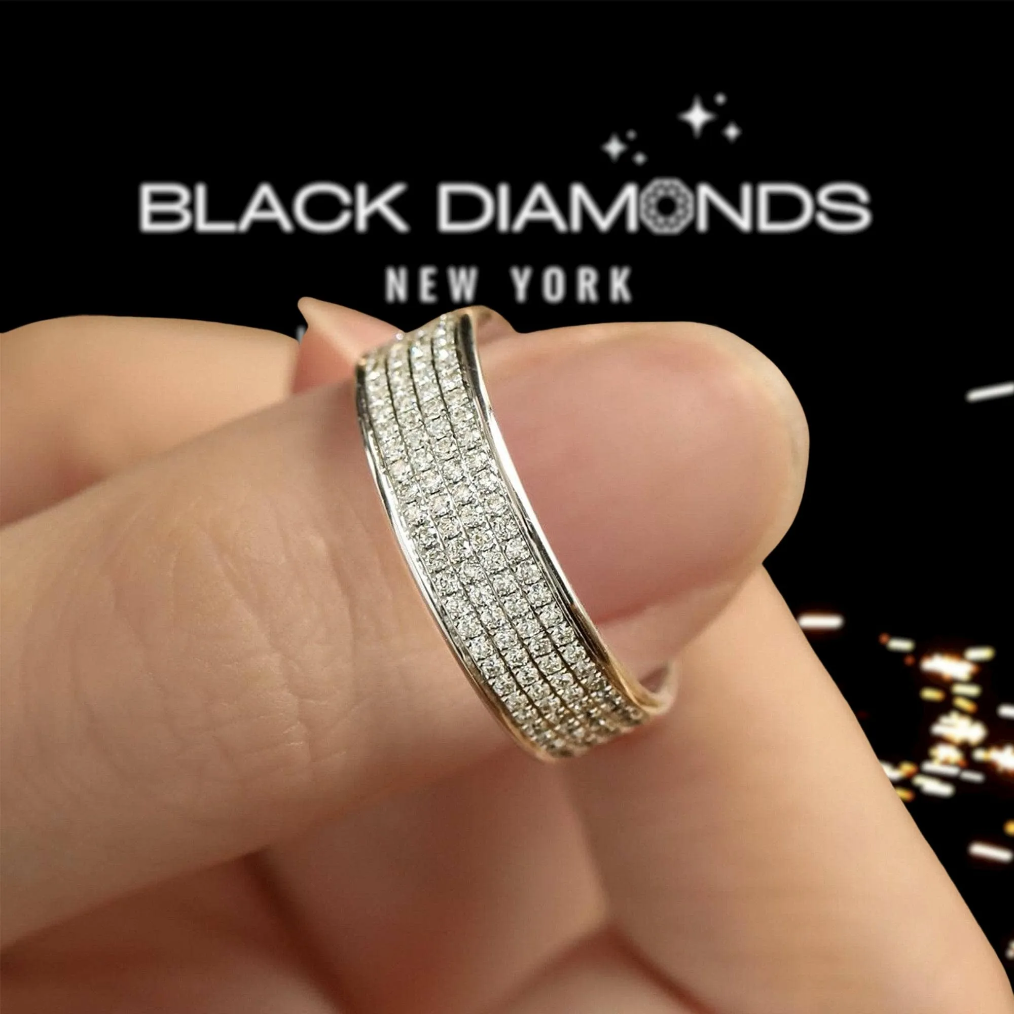 Round Cut Diamond Eternity Mens Wedding Band