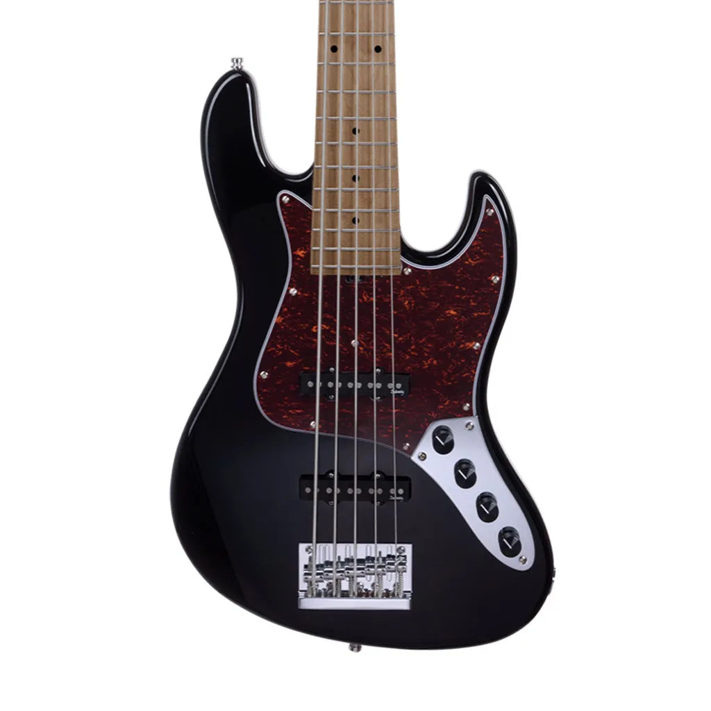 Sadowsky MetroExpress 21-fret Vintage JJ 5-String Bass Guitar, Maple FB, Black High Polish