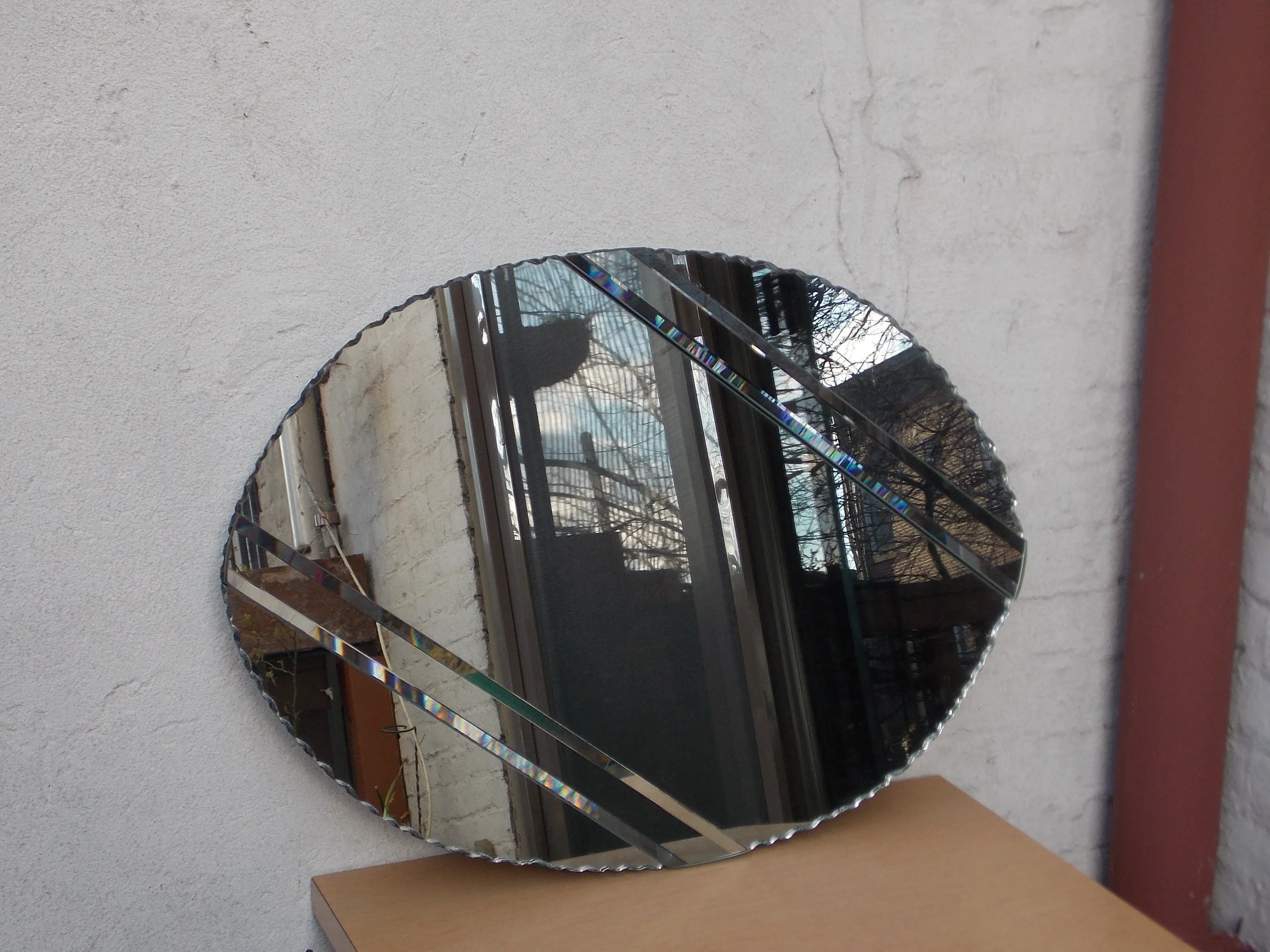 Scalloped Heavy Oval Neo Deco Wall Mirror
