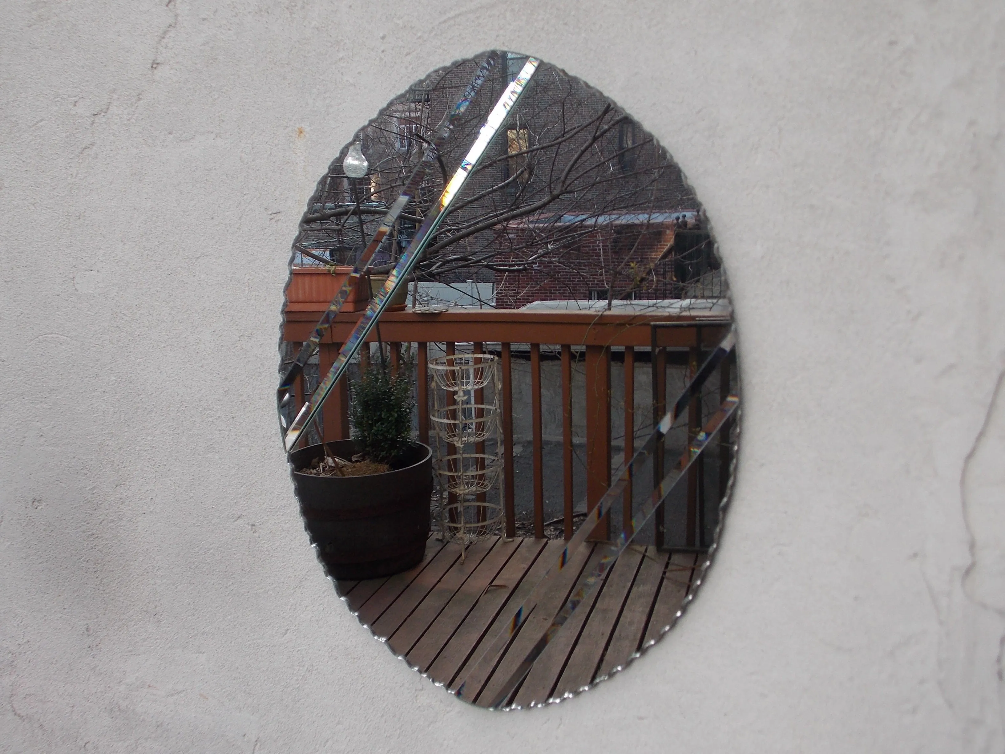Scalloped Heavy Oval Neo Deco Wall Mirror