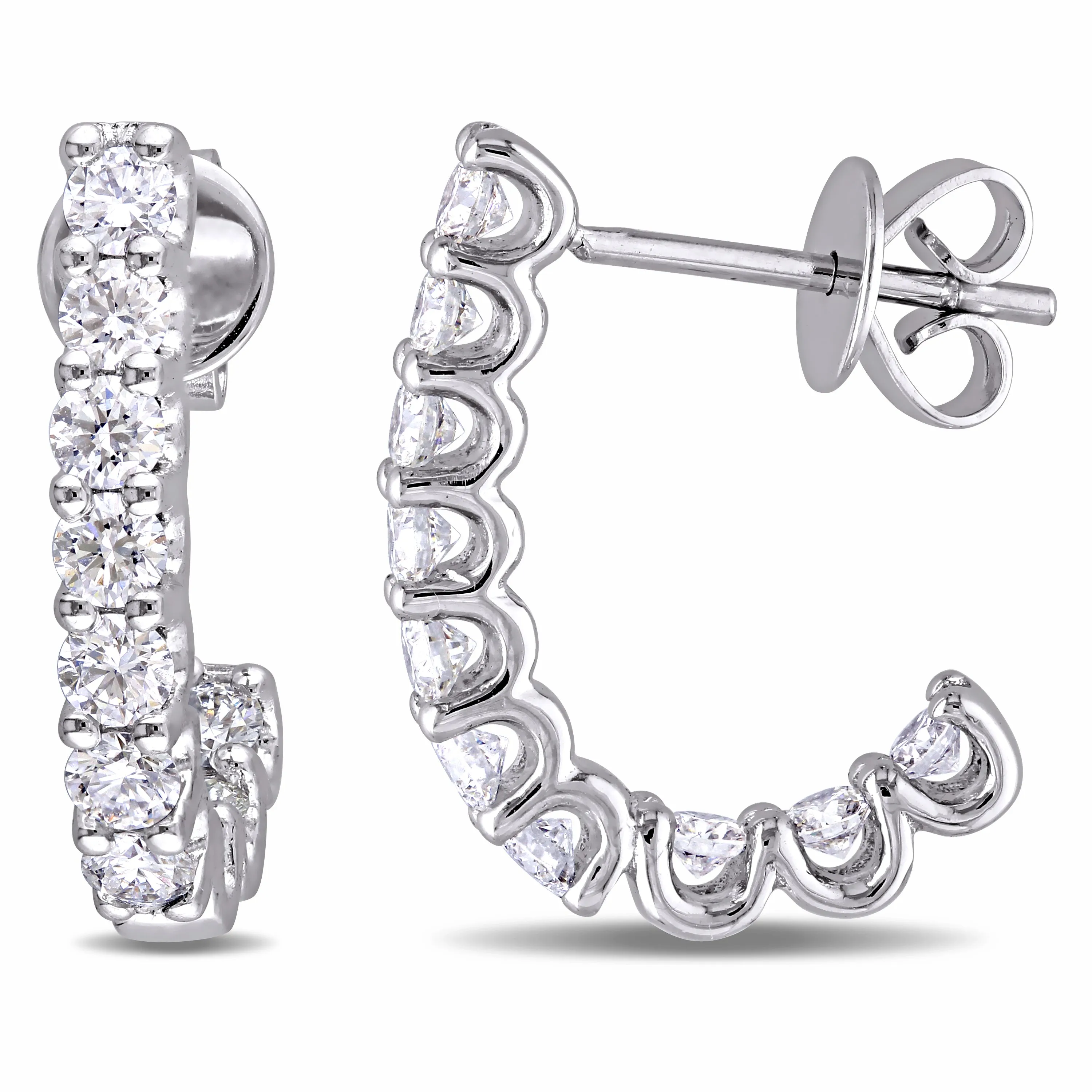 Semi-Hoop Diamond Earrings