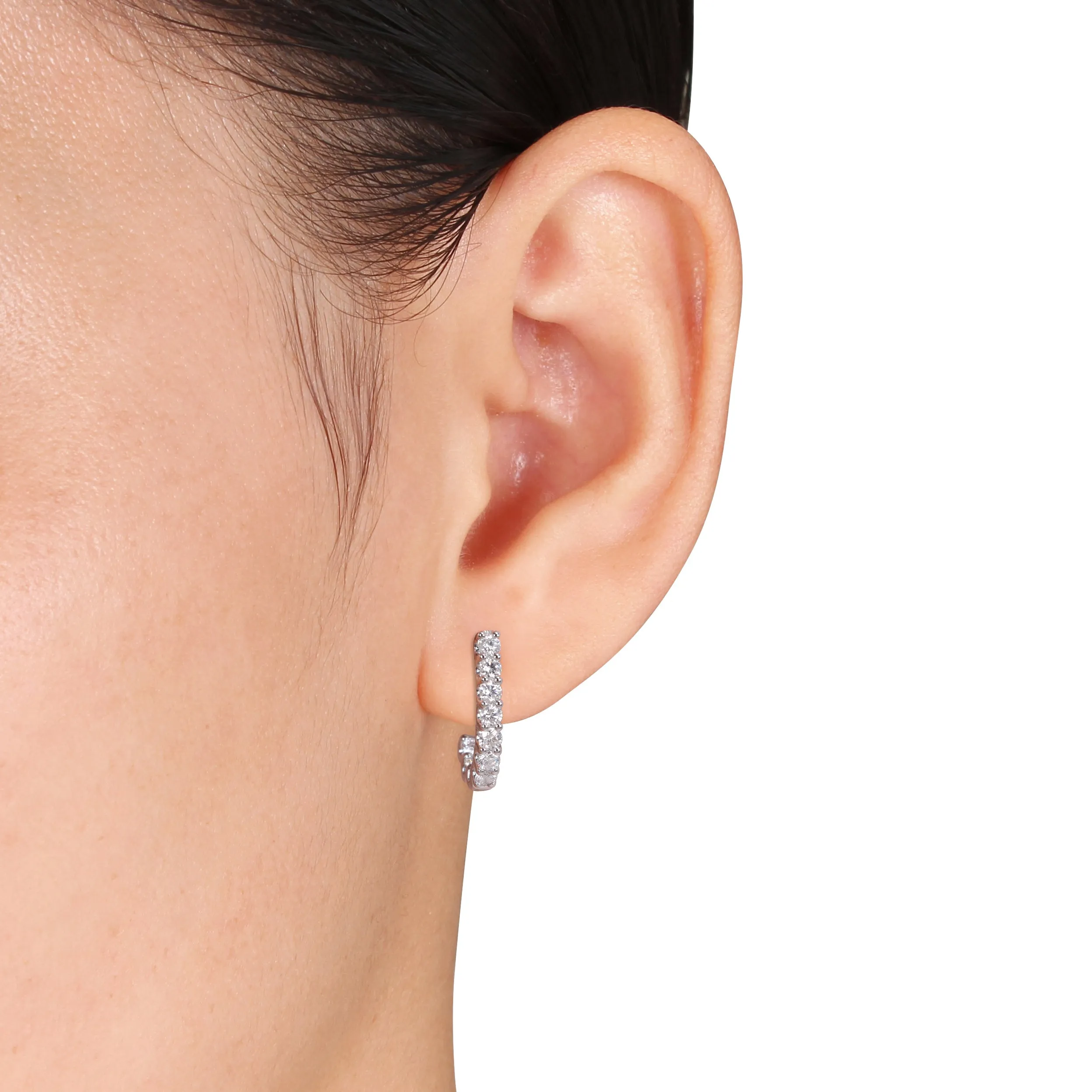 Semi-Hoop Diamond Earrings