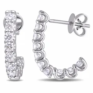 Semi-Hoop Diamond Earrings