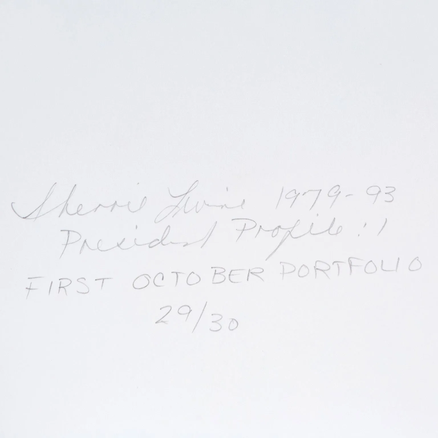 SHERRIE LEVINE “PRESIDENT PROFILE” 1979
