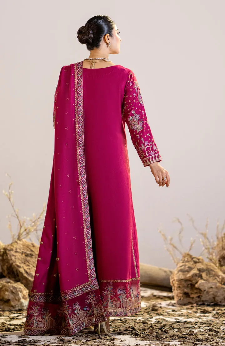 Shocking Pink Embroidered Pakistani salwar Kameez Dupatta Suit