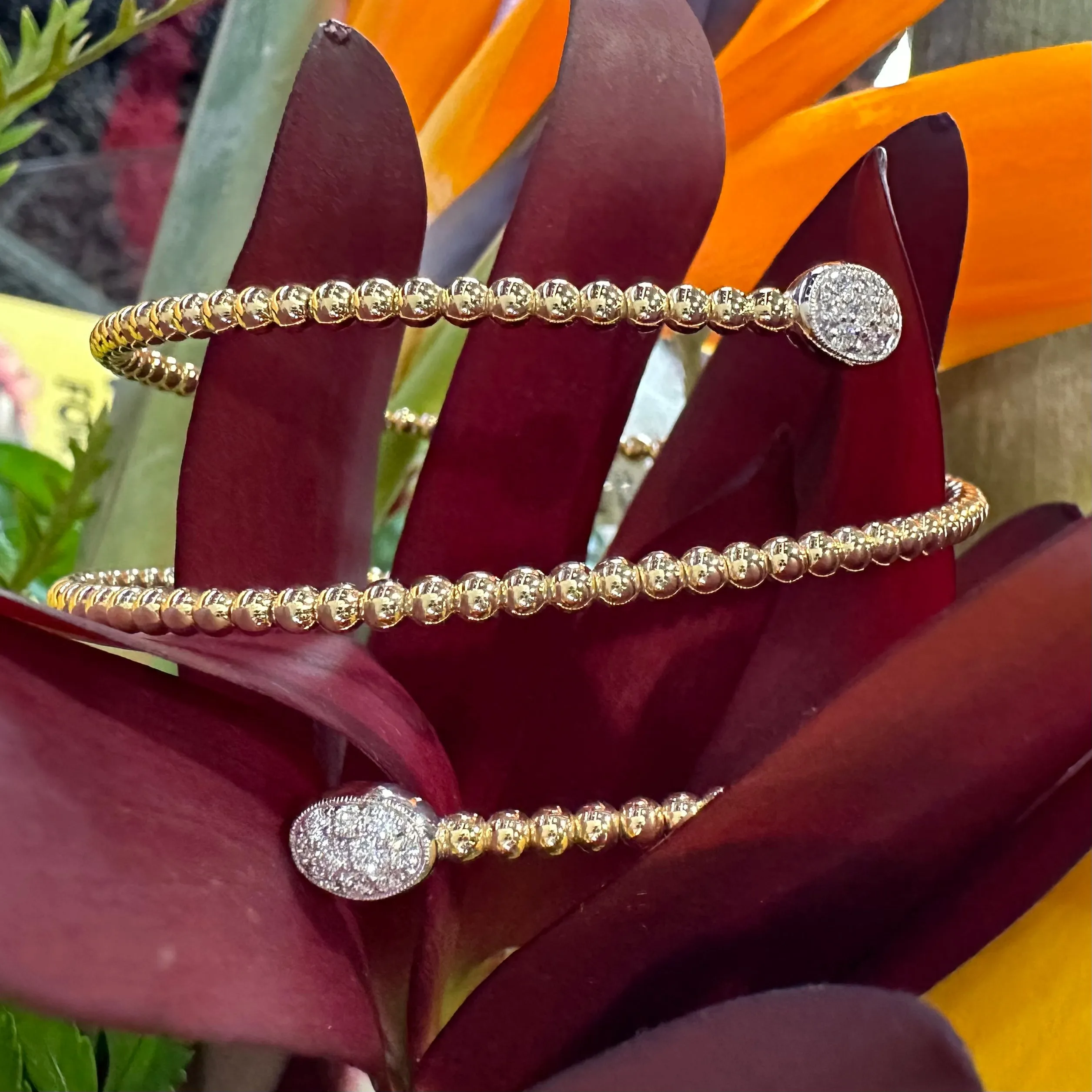 Simon G Diamond Spring Bangle Bracelet in 18K Yellow Gold LB2165-Y